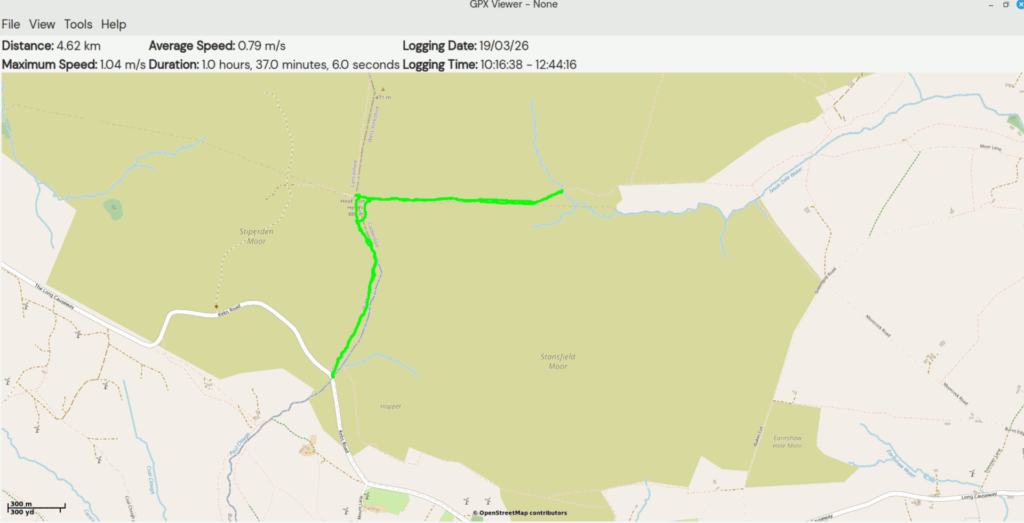 Map of area showing walk route